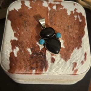 Black and Turquoise Pendant Necklace